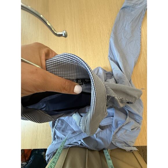 Hugo Boss Jason Slim Fit Button Down Oxford Dress Shirt Size 40 16 1/2 L 1948 - Picture 8 of 10